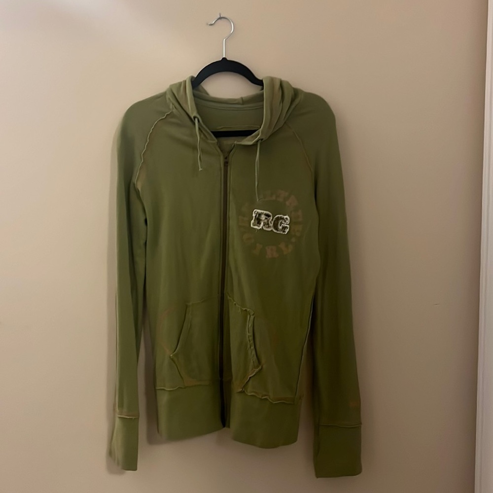Realtree Girl full zip army green hoodie size large